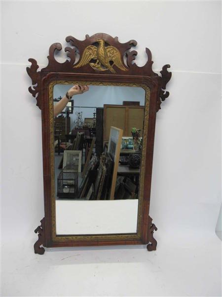 George III Parcel-Gilt Mahogany Mirror