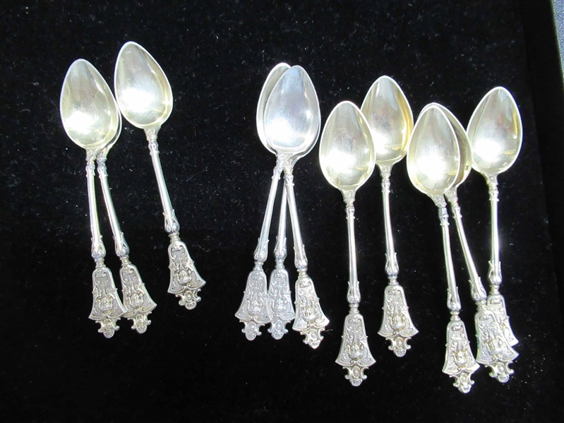 Eleven Continental Silver Demi-Tasse Spoons