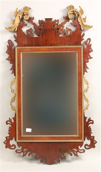Rococo Parcel-Gilt Mahogany Mirror