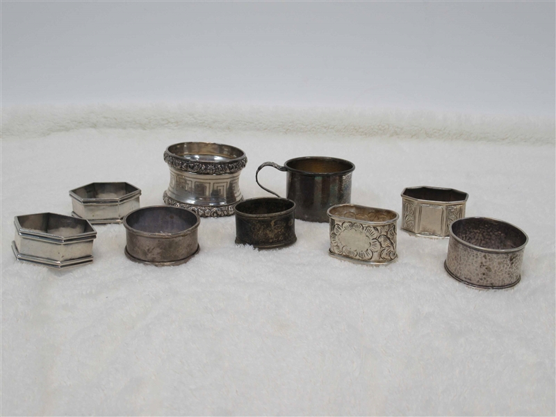 Eight Silver Napkin Rings