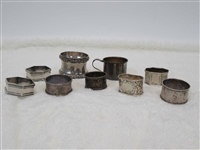Eight Silver Napkin Rings