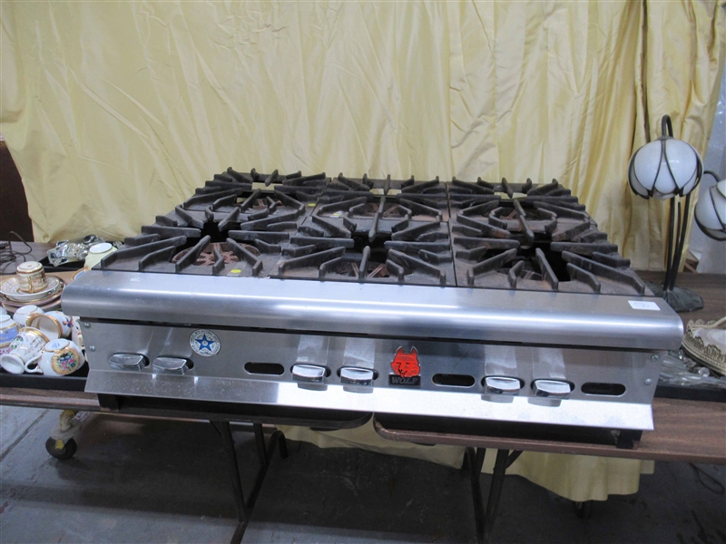 Wolf Stainless Steel Six Burner Stove Top