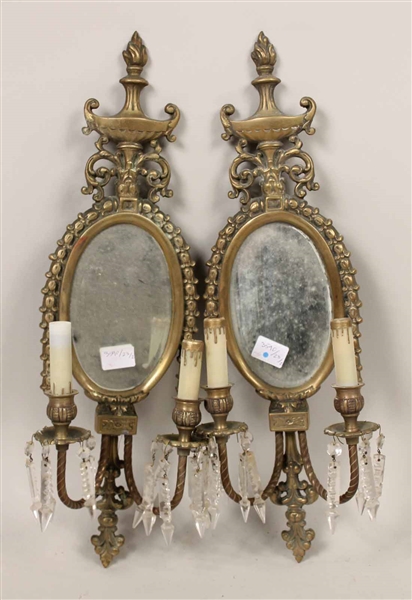 Pair of Neoclassical Style Two-Light Sconces