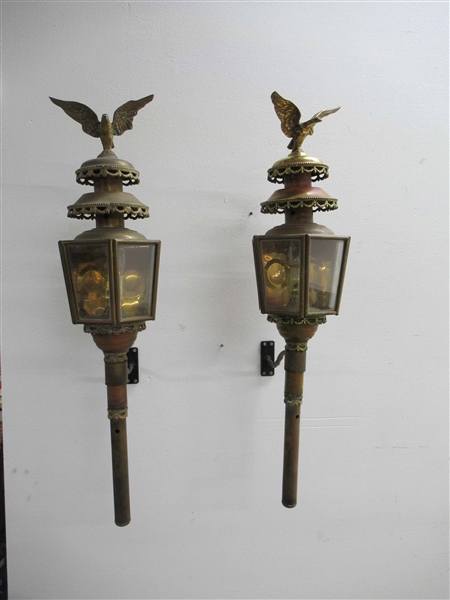 Pair of Antique Brass Sconces