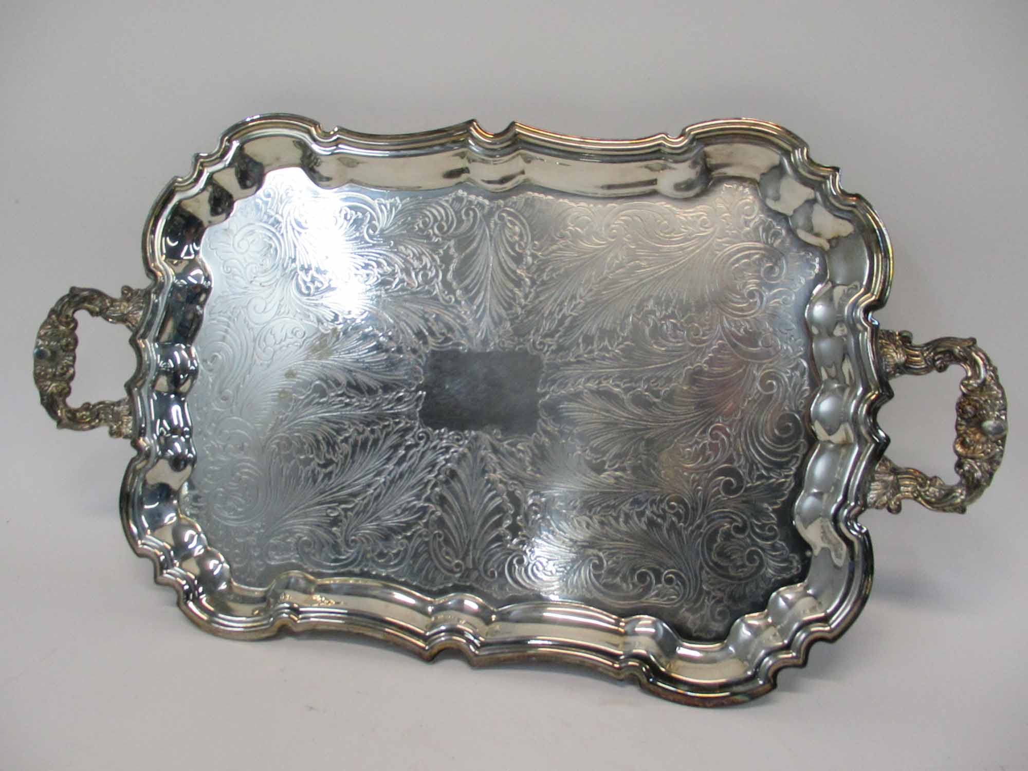 Lot Detail - 2 Silver Plated Serving Trays