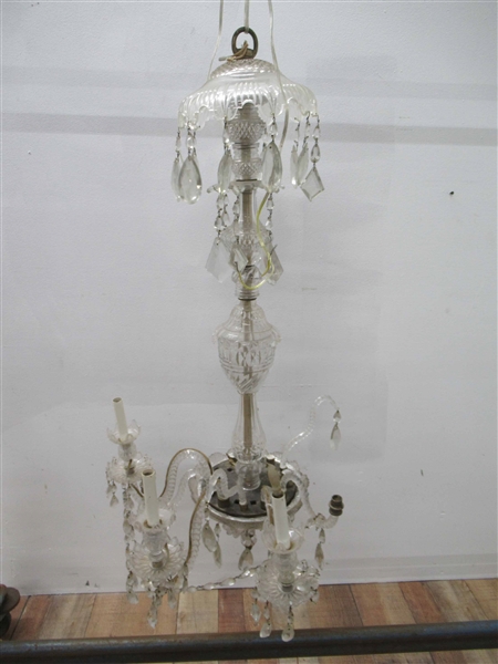 A 6 Light Cut Glass Chandelier