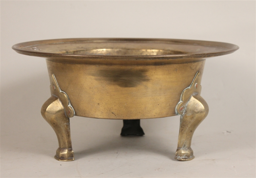 Chinese Brass Footed Censor