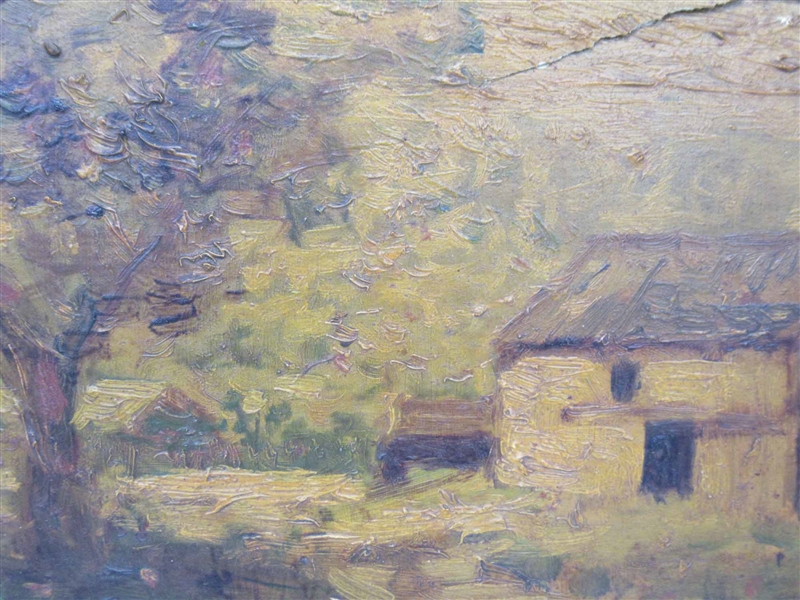 Oil on Panel Barn Landscape