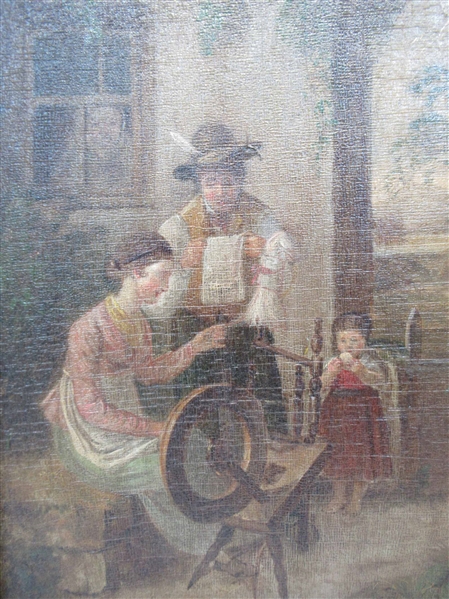 Oil on Panel of Family