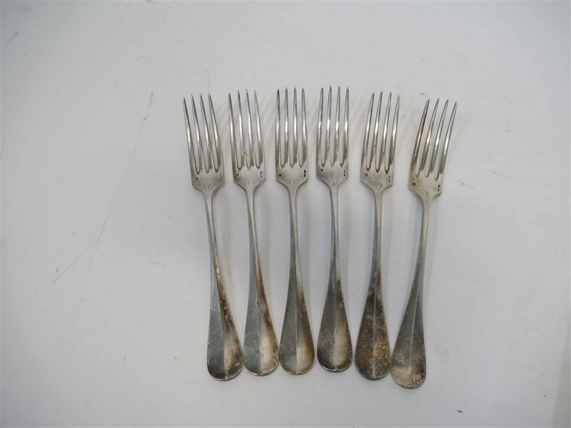 Six Christofle "Fidelio" Pattern Forks