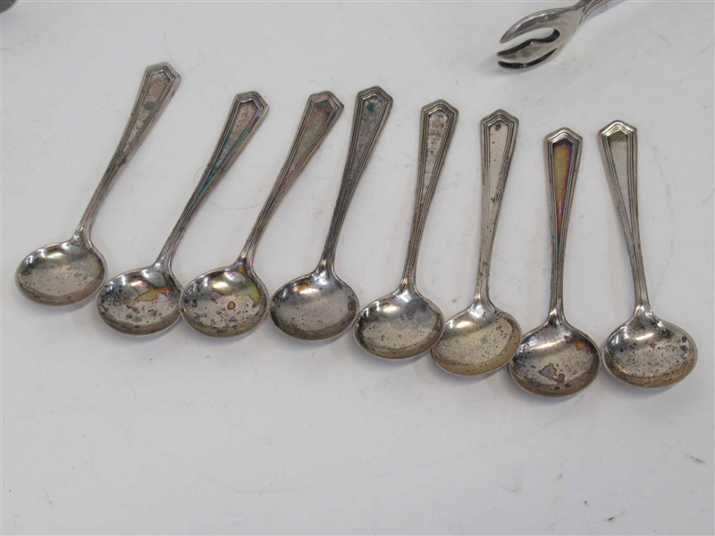 Eight Sterling Silver Salt Spoons