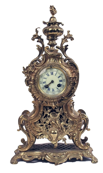 Rococo Style Gilt Metal Mantel Clock