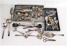 Two Trays of Silver Plated Flatware Items