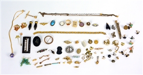Group of Gold Tone Jewelry Items