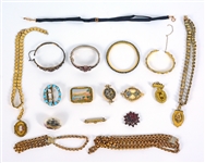 Group of Gold Tone Jewelry Items