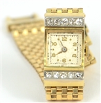 14K Yellow Gold Diamond Ladies Wristwatch