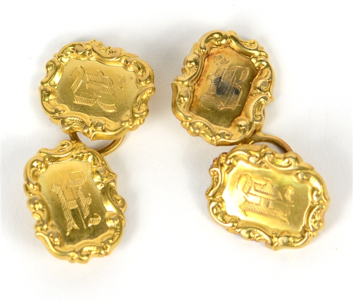 Pair of Tiffany & Co Gold Victorian Cuff Buttons