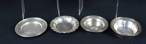 Four Sterling Silver Circular Serving Pieces