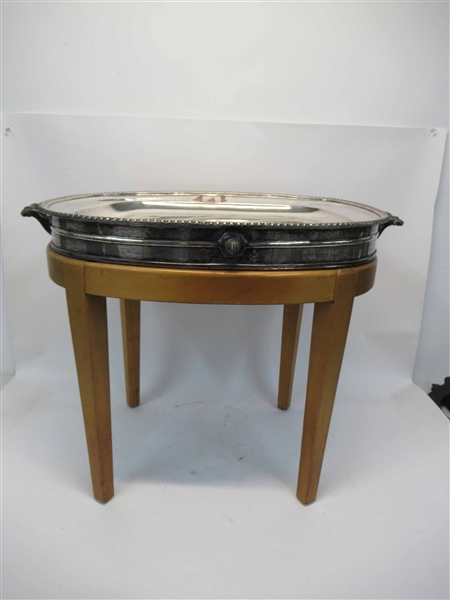 Silver-Plated Well-and-Tree Meat Dish and Warmer