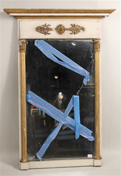 Swedish Gold-and-White Painted Pier Mirror