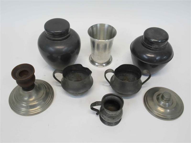 Group of Assorted Pewter Table Article
