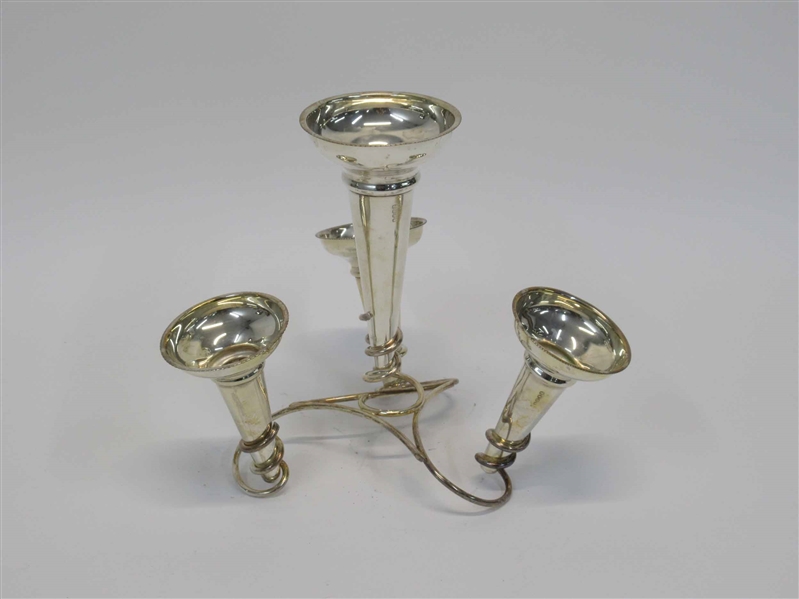 Modern Silver Plated Trumpet Flower Epergne