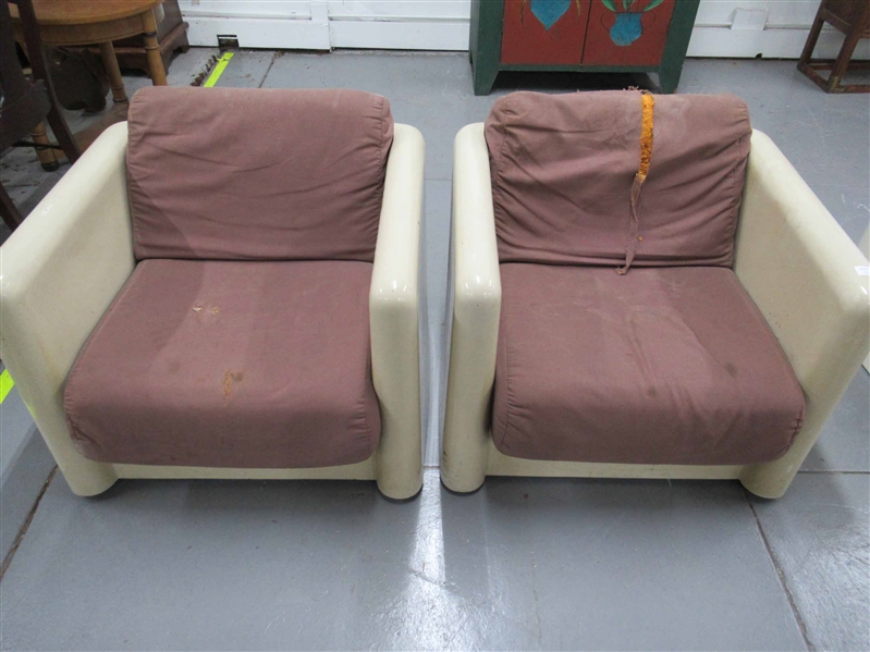 Crucible Furniture Co Fiberglass Pair of Chairs