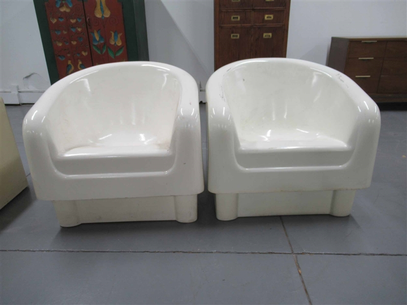 Crucible Furniture Fiberglass Pair of Tub Chairs
