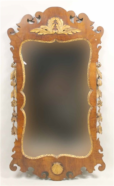 Chippendale Parcel-Gilt Mahogany Pier Mirror