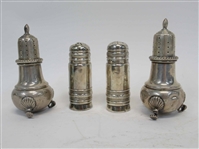 2 Pair of Sterling Silver Salt and Pepper Shakers
