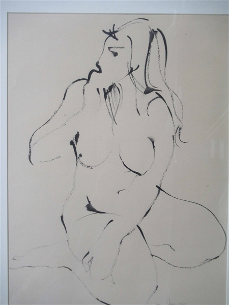 Ink on Paper of Female Nude