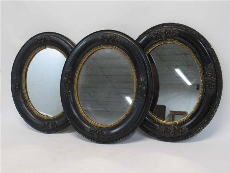 3 Assorted Oval Mirrors