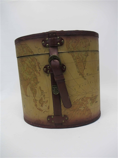 Map Decorated Hat Box