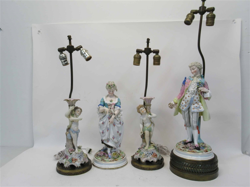 Four Assorted German Porcelain Figurines
