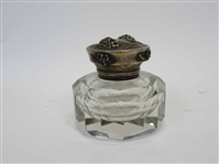 Art Nouveau Ink Well With Sterling Silver Lid