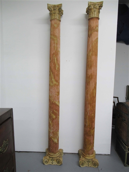 Pair of Italian Architectural Wooden Columns