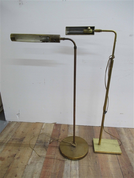 Koch Lowy Modern Brass Floor Lamp