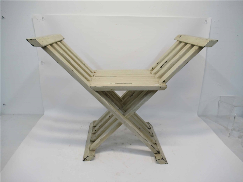 White Painted Folding Chair