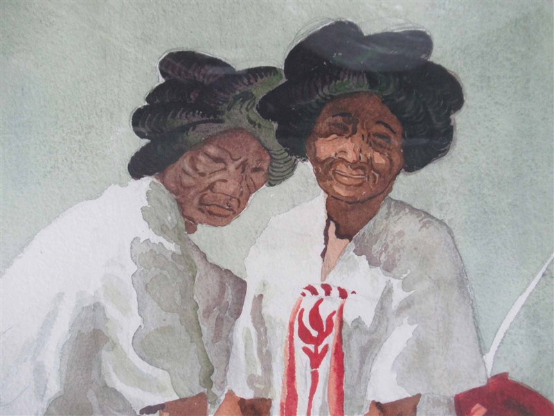 Watercolor of Two Women Yalalag