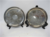 Pair of Silver Plated Circular Serving Tray
