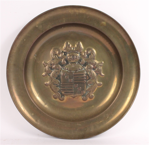 Brass Armorial Charger Platter