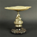 Chinese Export Silver and Mother-of-Pearl Tazza