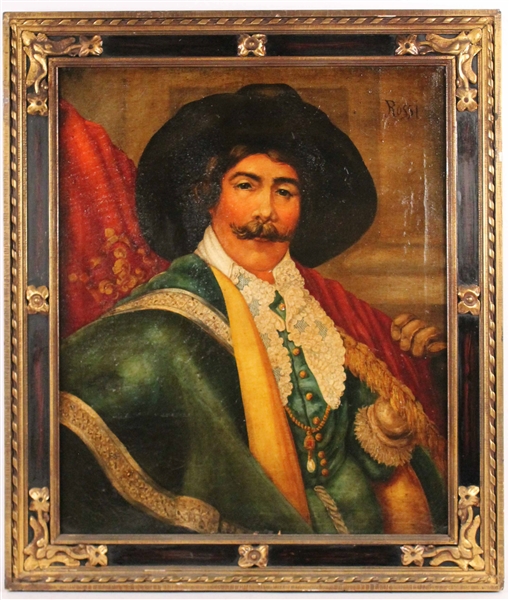 Oil on Canvas Portrait of a Musketeer
