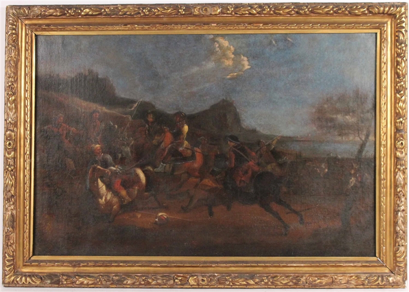 Oil on Canvas Persian Battle Scene
