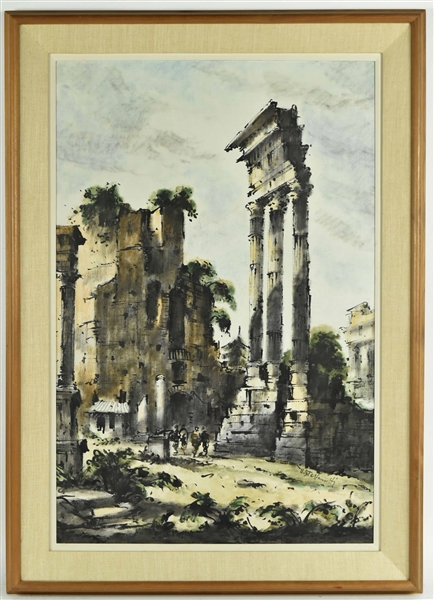 Oil on Canvas, Roman Ruins, Ferruccio Steffanutti