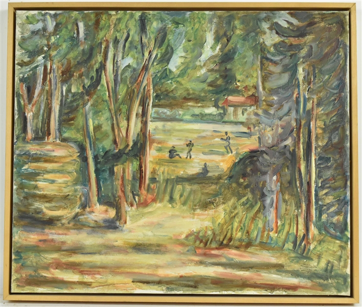 Oil on Canvas, Impressionistic Wooded Path