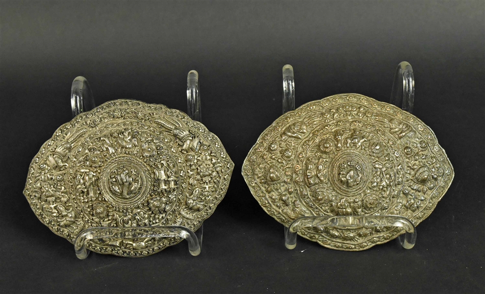 Two Similar Chinese Silver Buckles
