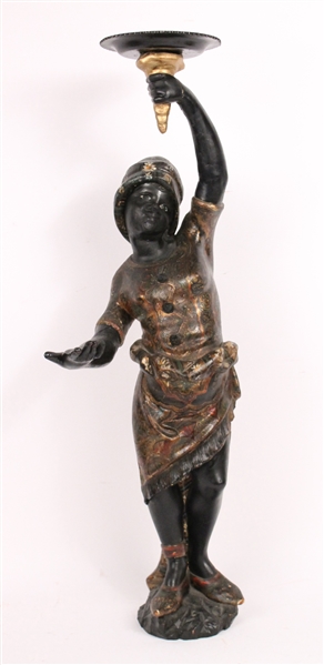 Venetian Carved and Polychrome Blackamoor Figure  
