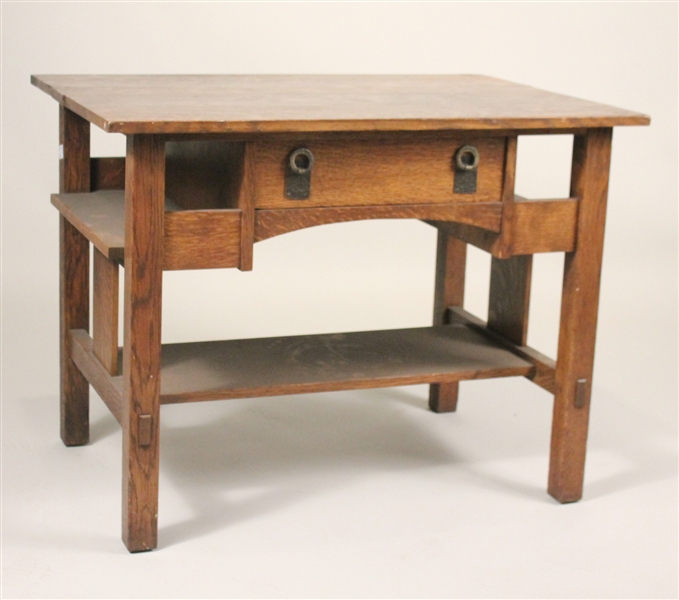Stickley Arts and Crafts Oak Work Table