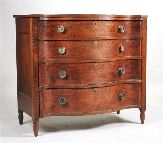 Federal Maple Serpentine Front Chest of Drawers